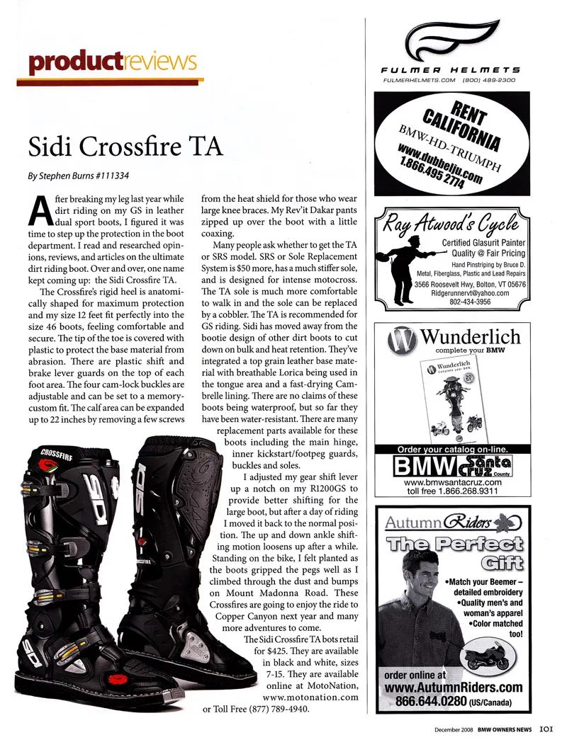 Sidi Crossfire boot review, page 2